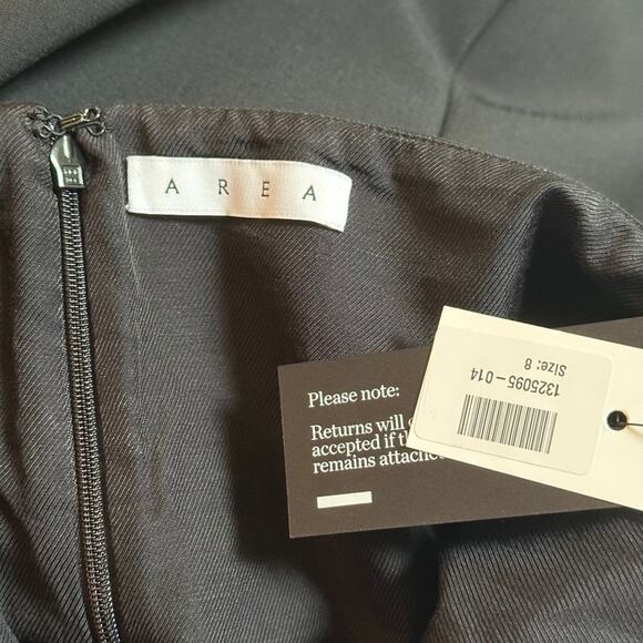 Area Crystal Rope Halter Dress Black - Picture 10 of 11